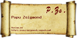 Popu Zsigmond névjegykártya